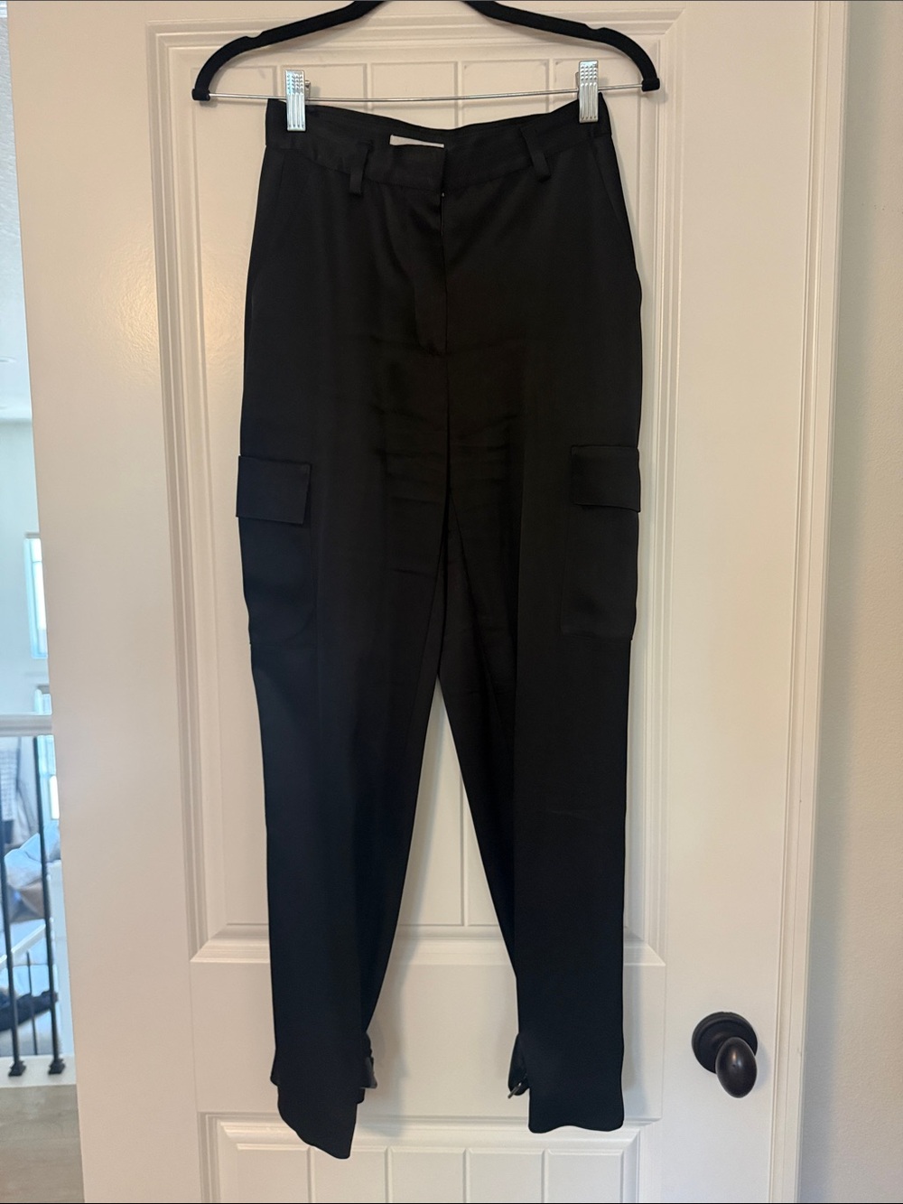 Babaton Black Cargo Tapered Jogger Pants